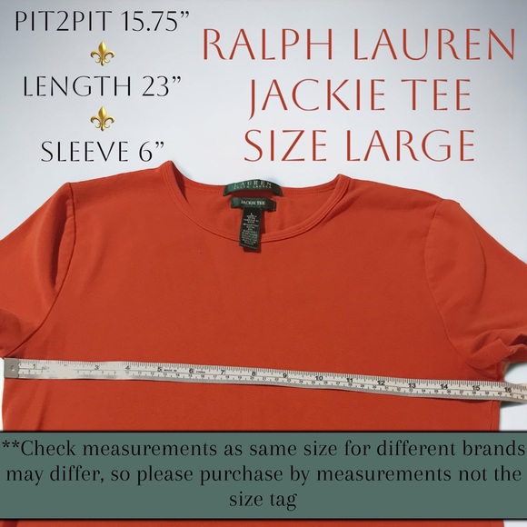 LAUREN RALPH LAUREN JACKIE TEE Short Sleeve Classic Stretchy Cotton Baby Tee - Picture 4 of 6